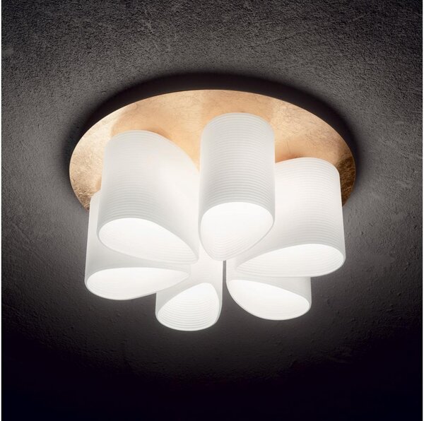 Ideal Lux - Плафон DAISY 6xE27/52W/230V Ø 60 см златист/бял