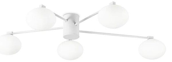 Ideal Lux - LED Полилей за повърхностен монтаж HERMES 5xG9/3W/230V Ø 90 см бял