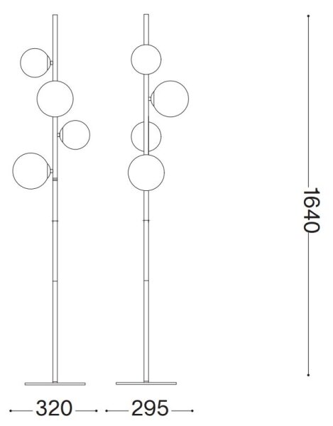 Ideal Lux - LED подова лампа PERLAGE 4xG9/3W/230V златна/димна