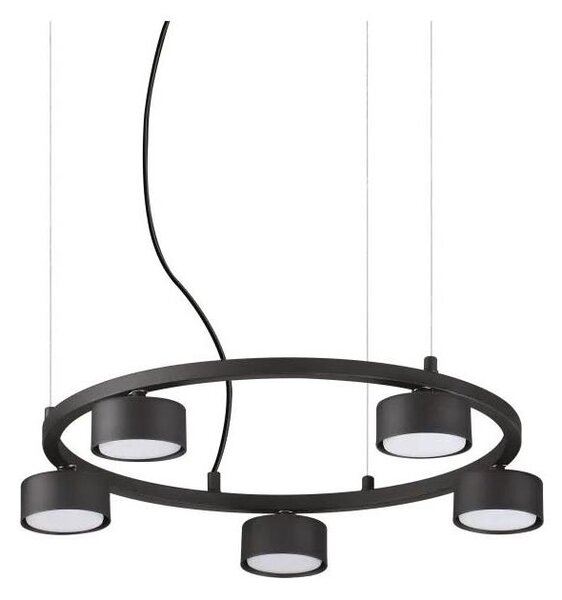 Ideal Lux - LED Пендел MINOR 5xGX53/9W/230V Ø 50 см черен