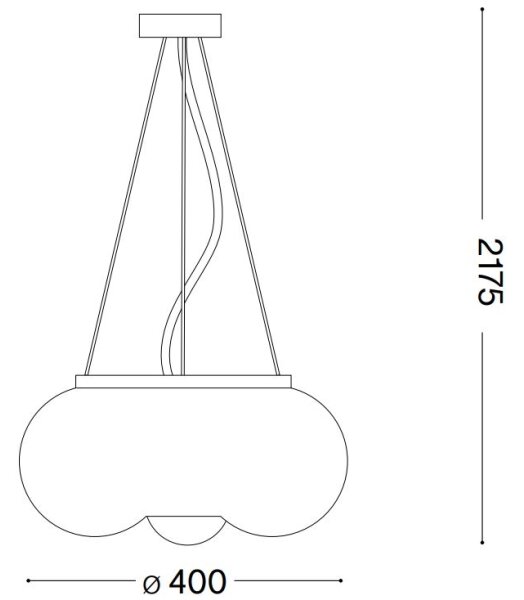 Ideal Lux - LED Пендел ARIZONA 3xGX53/9W/230V Ø 40 см бял