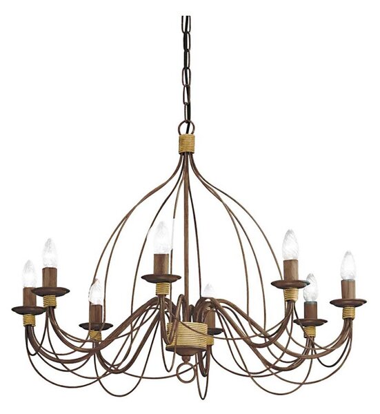 Ideal Lux - Пендел CORTE 8xE14/40W/230V Ø 80 см меден