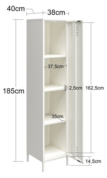 Зелено метално шкафче 38x185x40 cm Mission District – Støraa