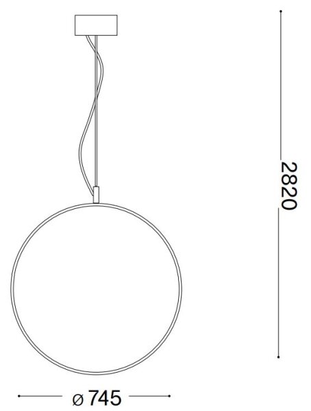 Ideal Lux - LED Пендел CIRCUS LED/36W/230V Ø 74,5 см CRI 90 черен