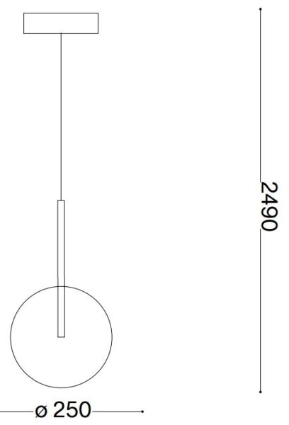 Ideal Lux - LED Пендел EQUINOXE 1xG4/2W/230V Ø 25 см месинг/опушен