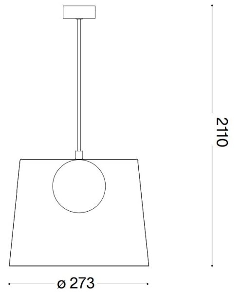 Ideal Lux - LED Пендел FADE 1xG9/3W/230V Ø 27,3 см меден/опушен