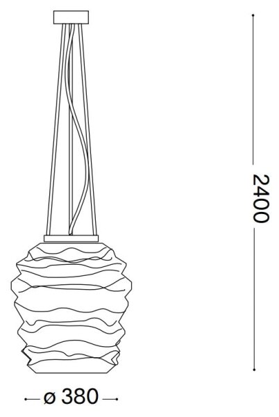 Ideal Lux - Пендел KARMA 1xE27/60W/230V Ø 38 см бял