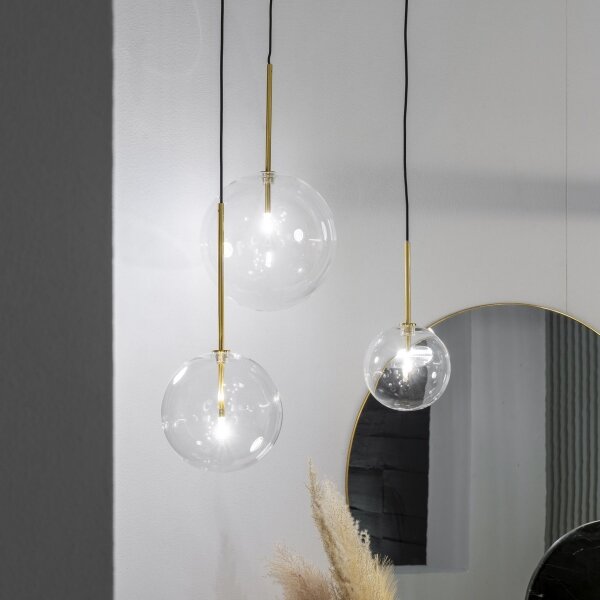 Ideal Lux - LED Пендел EQUINOXE 1xG4/2W/230V Ø 20 см месинг/прозрачен