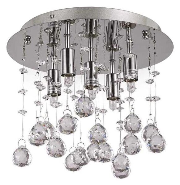Ideal Lux-LED Кристална плафониера MOONLIGHT 5xG9/3W/230V Ø 26 см лъскав хром