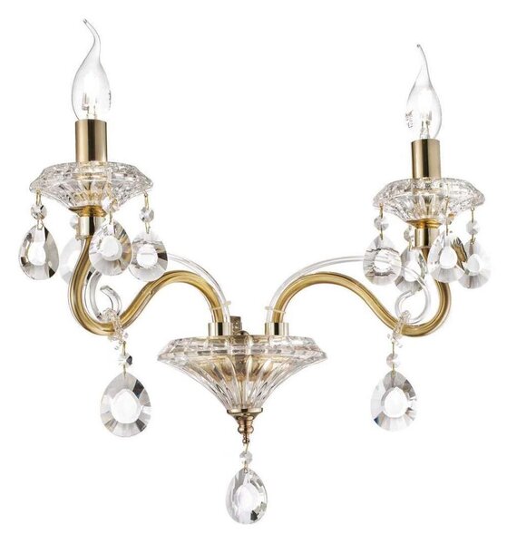 Ideal Lux - Kристален стена лампа NEGRESCO 2xE14/28W/230V златист