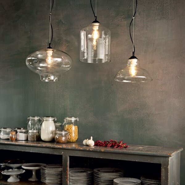 Ideal Lux - Пендел BISTRO 1xE27/60W/230V Ø 24 см опушен