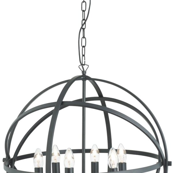 Searchlight 2476-6BK - Полилей на верига ORBIT 6xE14/60W/230V, черен