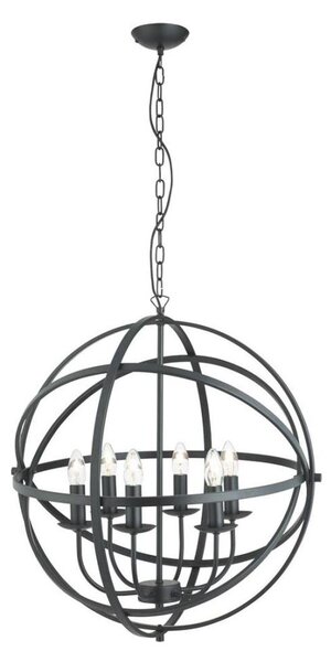Searchlight 2476-6BK - Полилей на верига ORBIT 6xE14/60W/230V, черен