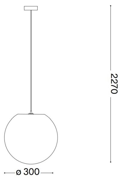 Ideal Lux - Пендел CARTA 1xE27/25W/230V Ø 30 см бял