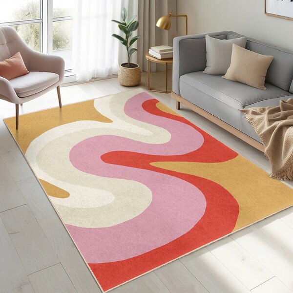 Жълта-розова пътека подходяща за пране 60x230 cm Raspberry Creamsicle – Mila Home
