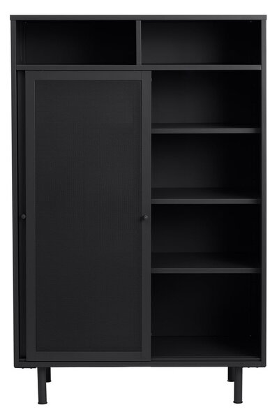 Черно метално шкафче с плъзгащи се врати 90x140x40 cm Veep – Unique Furniture