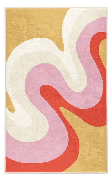 Жълто-розов килим подходящ за пране 60x100 cm Raspberry Creamsicle – Mila Home