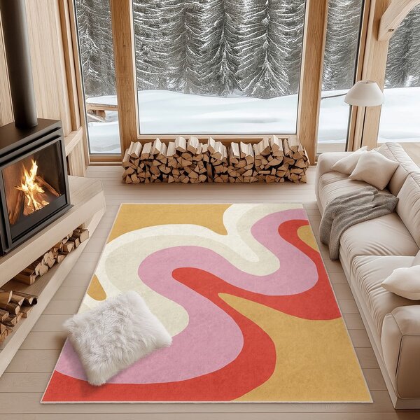 Жълта-розова пътека подходяща за пране 60x230 cm Raspberry Creamsicle – Mila Home