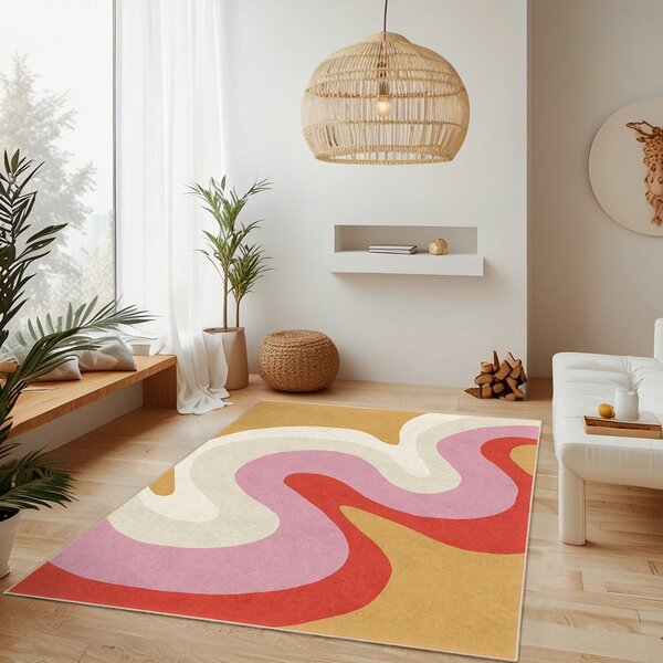 Жълта-розова пътека подходяща за пране 60x230 cm Raspberry Creamsicle – Mila Home