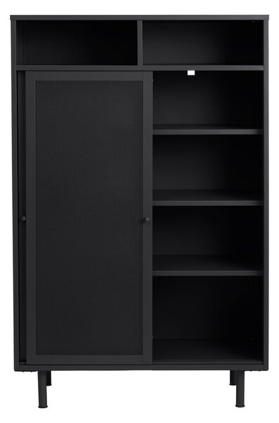 Черно метално шкафче с плъзгащи се врати 90x140x40 cm Veep – Unique Furniture