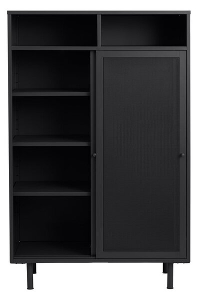 Черно метално шкафче с плъзгащи се врати 90x140x40 cm Veep – Unique Furniture
