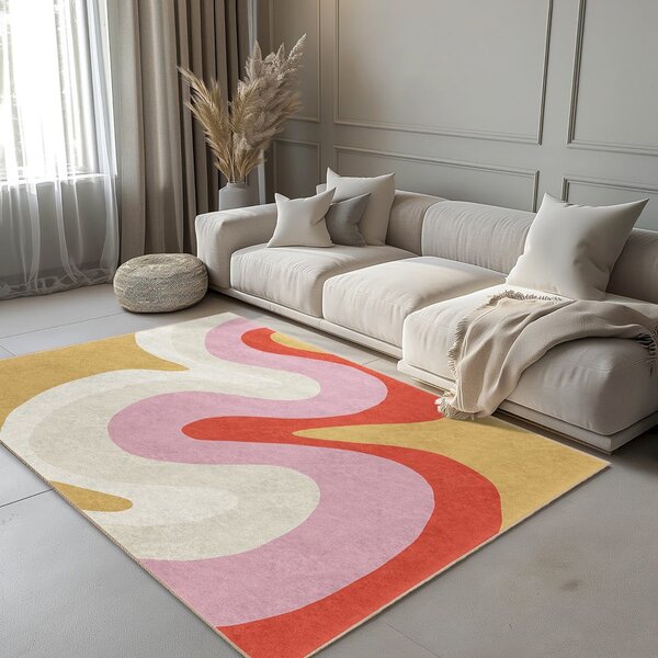 Жълта-розова пътека подходяща за пране 60x230 cm Raspberry Creamsicle – Mila Home