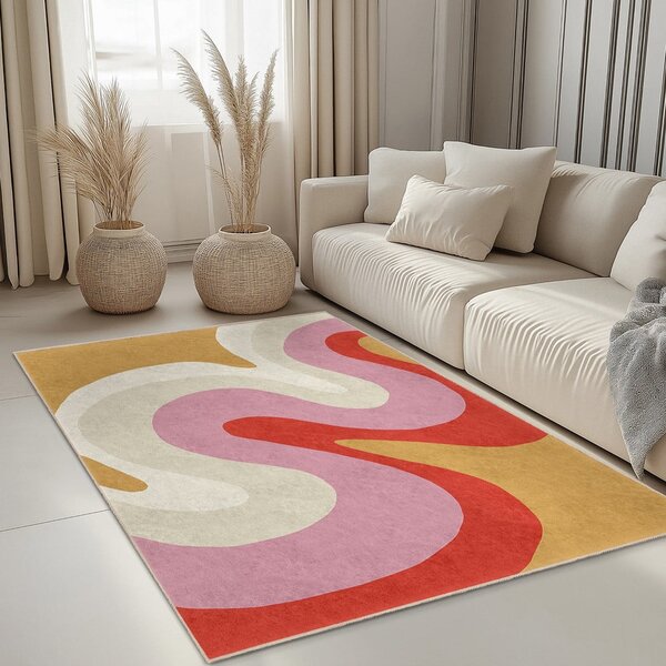 Жълта-розова пътека подходяща за пране 60x230 cm Raspberry Creamsicle – Mila Home