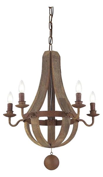 Ideal Lux - Пендел MILLENNIUM 5xE14/40W/230V Ø 52 см бреза/кафяв