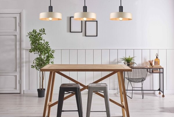 Пендел LATTE 3xE27/60W/230V бежов/черен