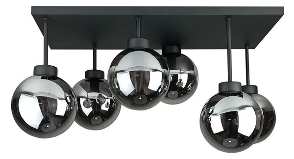 Полилей за повърхностен монтаж DEA 6xE14/60W/230V черен/опушен черен