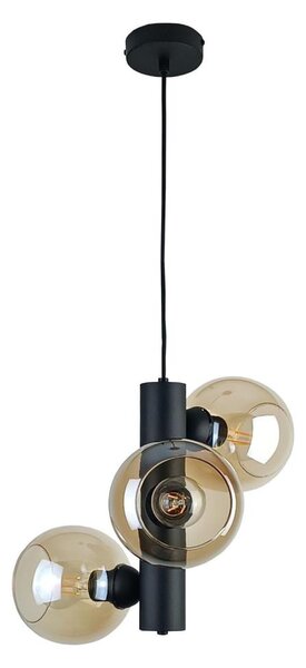 Пендел TUBE 3xE27/60W/230V черен/опушен бежов