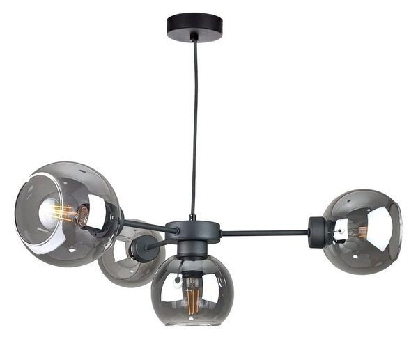 Пендел KALIOPE 4xE27/60W/230V черен/опушен черен