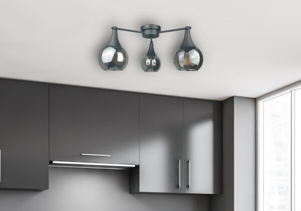 Полилей за повърхностен монтаж STAR 3xE27/60W/230V черен/опушен черен