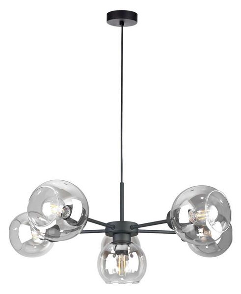 Пендел KALIOPE 6xE27/60W/230V черен/прозрачен