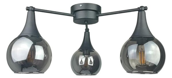 Полилей за повърхностен монтаж STAR 3xE27/60W/230V черен/опушен черен