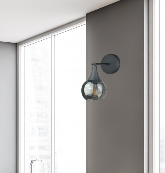 Аплик STAR 1xE27/60W/230V черен/опушен черен