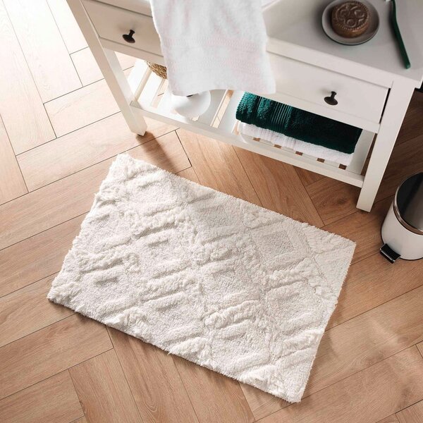 Бял килим за баня 50x80 cm Ikatis – douceur d'intérieur