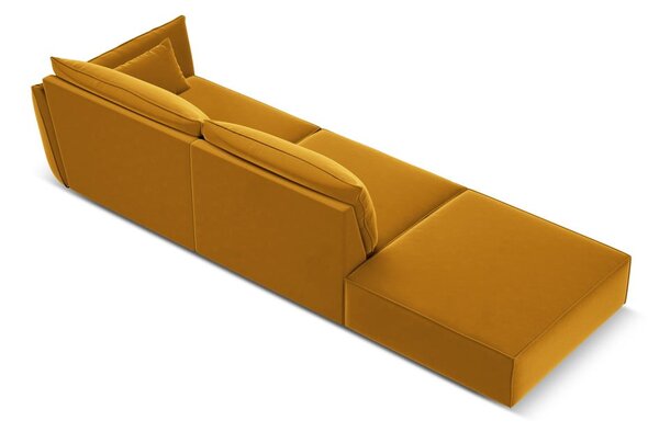 Кадифен диван в цвят горчица десен ъгъл 264 cm Vanda – Mazzini Sofas