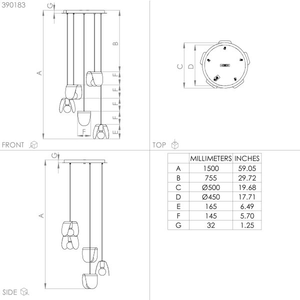 Eglo 390183 - Пендел SERENARA 5xE27/40W/230V черен/златист