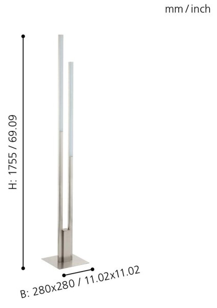 Eglo 33323 - LED RGBW димируема подова лампа FRAIOLI-C LED/34W/230V