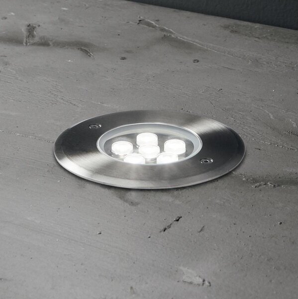 Ideal Lux - LED Лампа за алея FLOOR LED/6W/230V Ø 12 см CRI 90 IP67 хром