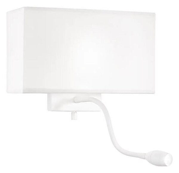 Ideal Lux - LED Гъвкав аплик HOTEL 1xE27/60W/230V + LED/1,5W бял