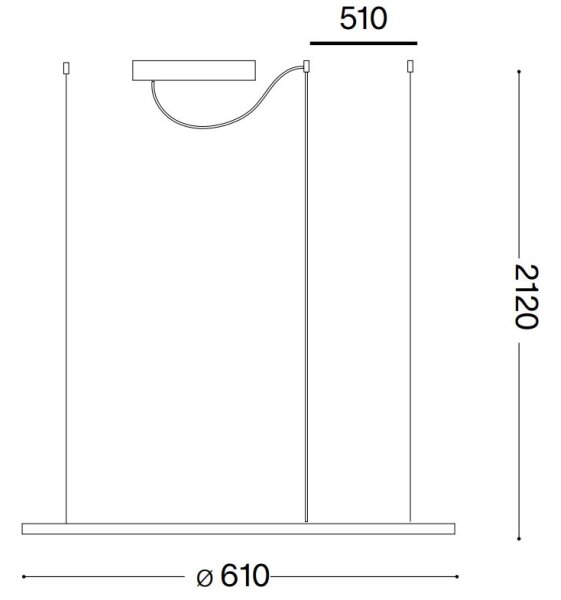 Ideal Lux - LED Пендел HULAHOOP LED/28W/230V 3000K Ø 61 см CRI 90 бял