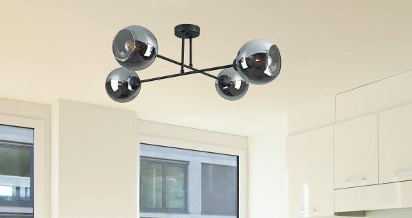 Висящ полилей VASCO 4xE27/60W/230V черен/опушен черен
