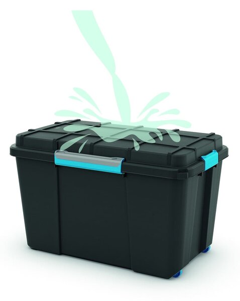 Черна пластмасова кутия за съхранение с капак 73,5x44,5x46 cm Scuba Box – KIS