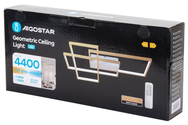 Aigostar - LED Димируем плафон LED/38W/230V 2700-6500K + д.у