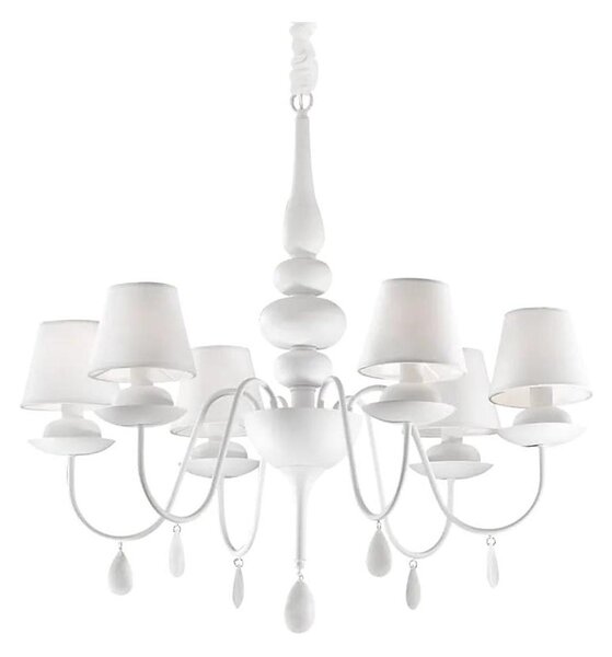 Ideal Lux - Пендел BLANCHE 6xE14/40W/230V Ø 75 см бял
