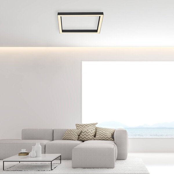 LED лампа за таван PURE Lines, 55x55 cm, антрацит, CCT, дистанционно управление