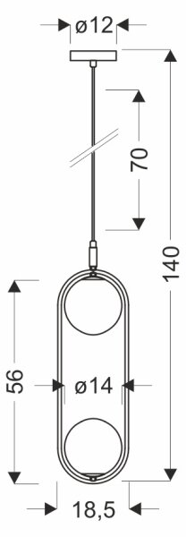 Пендел CORDEL 2xG9/28W/230V месинг/опушен бежов