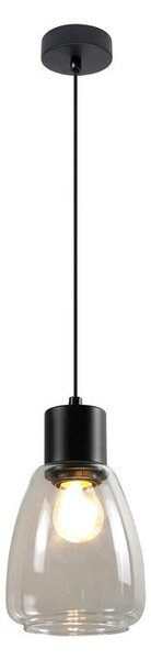 Пендел MOLDO 1xE27/40W/230V черен/прозрачен